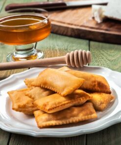 Kalitsounakia with mizithra and honey